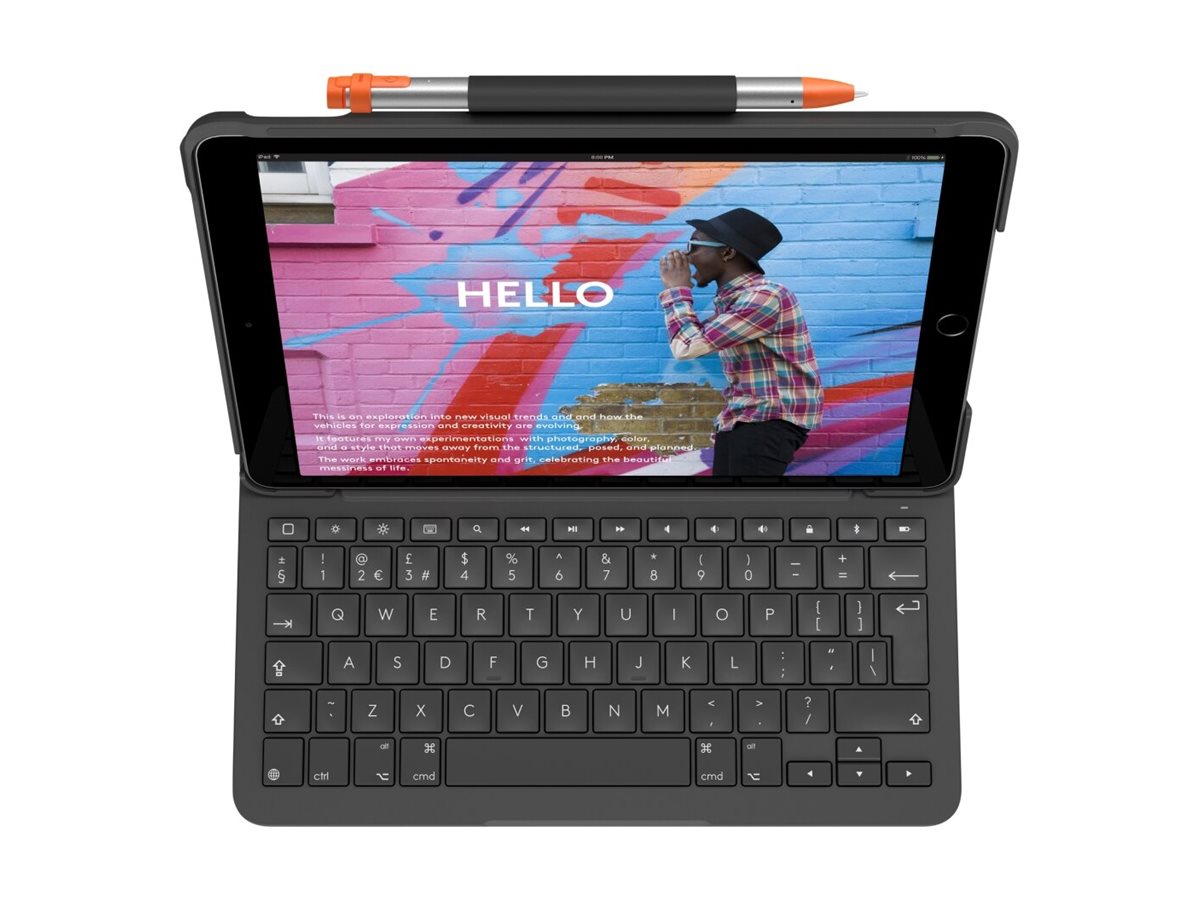 Logitech Slim Folio - Tastatur und Foliohülle - kabellos - Bluetooth LE - QWERTY - Nordisch (DänischFinnischNorwegischSchwedisch)