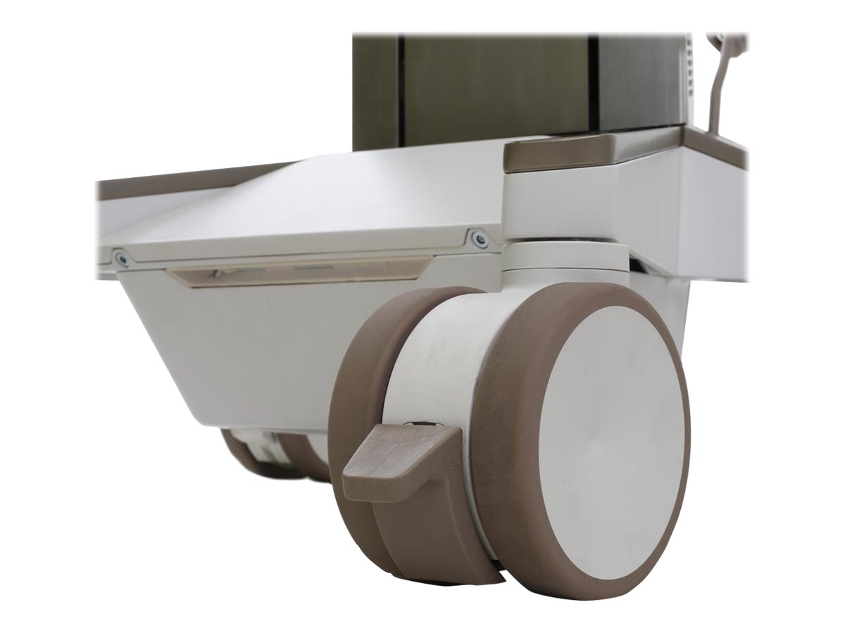 Ergotron CareFit Pro - Wagen - Electric Lift - für LCD-Display  PC-Ausrüstung - verriegelbar - medizinisch - weiß, Warm Gray - Bildschirmgröße bis zu 68,6 cm (bis zu 27 Zoll)