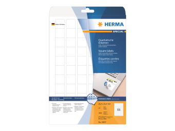 HERMA Special - Papier - matt - selbstklebend entfernbarer Klebstoff - weiß - 25.4 x 25.4 mm 1650 Etikett(en) (25 Bogen x 66)