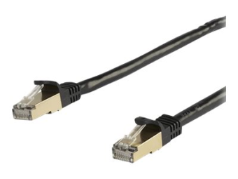 StarTech.com 2m CAT6A Ethernet Cable 10 Gigabit Shielded Snagless RJ45 100W PoE Patch Cord CAT 6A 10GbE STP Network Cable wStrain Relief Black Fluke TestedUL Certified WiringTIA - Category 6A - 26AWG (6ASPAT2MBK)