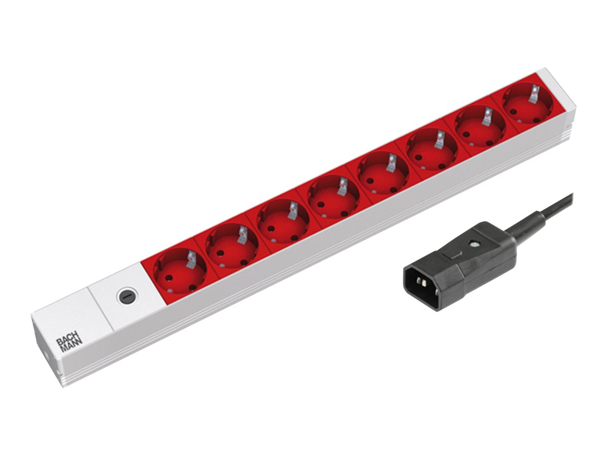 Bachmann Steckdosenleiste (Rack - einbaufähig) - Eingabe, Eingang IEC 60320 C14 - Ausgangsanschlüsse 8 (IEC 60320 C14)