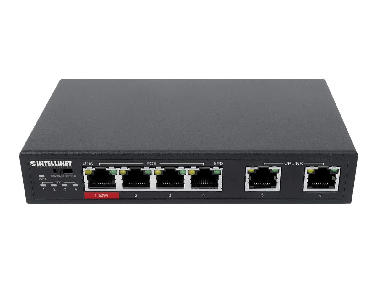 Intellinet Switch - 3 x 10100 (PoE+) + 1 x 10100 (Hi-PoE)
