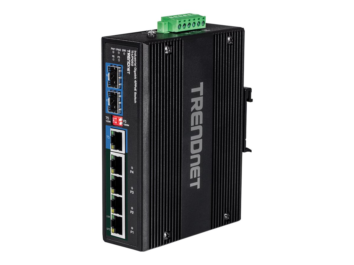 TRENDnet TI-UPG62 - Switch - unmanaged - 4 x 101001000 (PoE+)