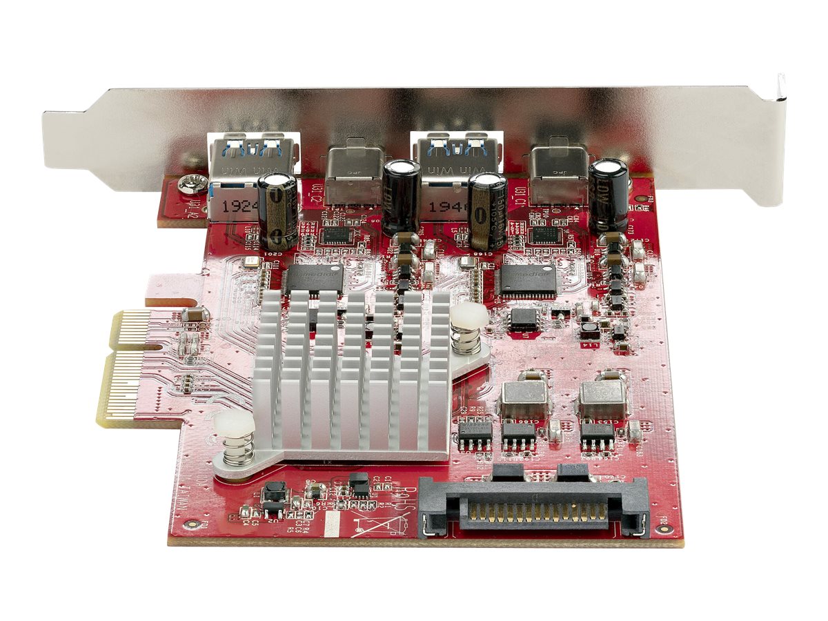 StarTech.com USB-C PCIe Karte mit 4 Ports - 10 Gbits USB PCI Express Erweiterungskarte mit 2 Controllern - 2x USB-C & 2x USB-A Ports - USB 3.1 Schnittstellenkarte - Full Profile (PEXUSB312A2C2V)