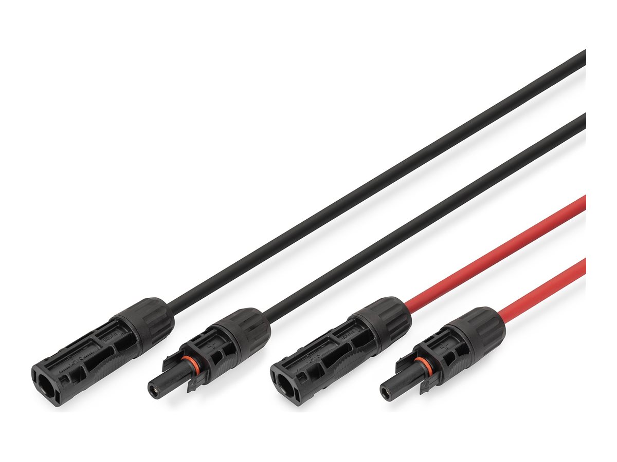 DIGITUS Solarkabel Verlängerung  5m , 4mm², MC4-Anschluss, PV-Kabel 1500V DC, UV-beständig & wetterfest, 2 Kabel, 1x Schwarz, 1x Rot