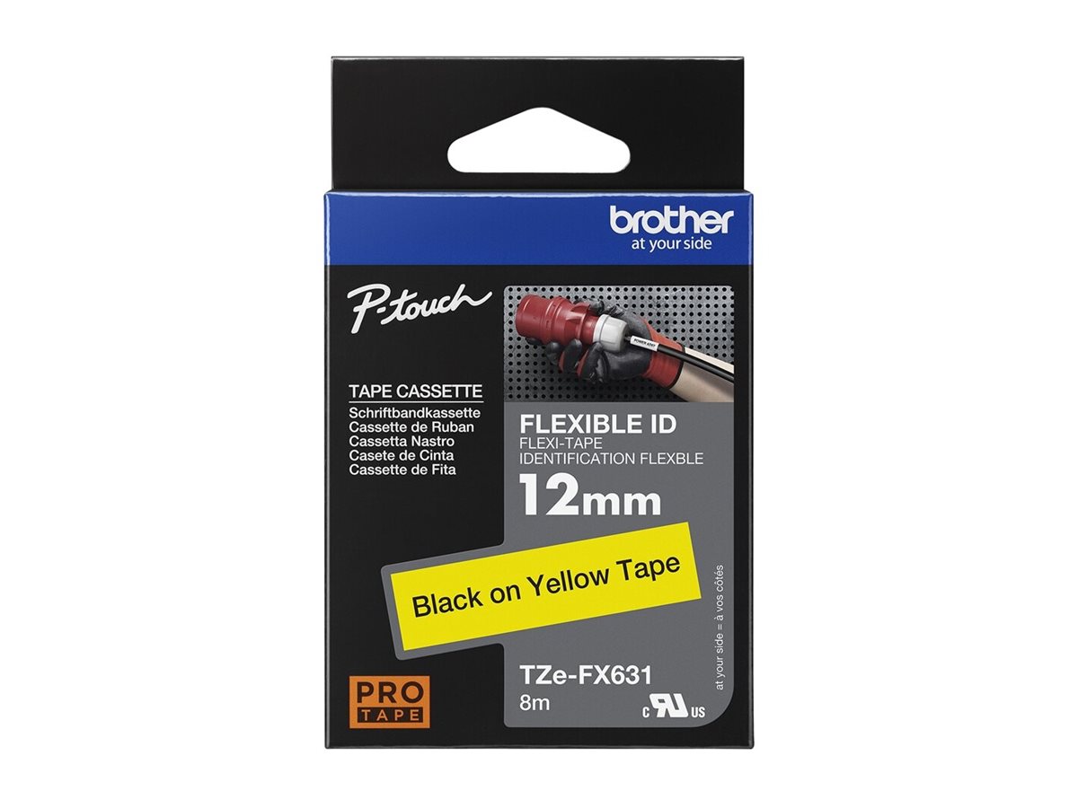Brother TZe-FX631 - Schwarz auf Gelb - Rolle (1,2 cm x 8 m)