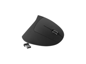 MEDIARANGE Vertikale Maus - ergonomisch - Für Rechtshänder - optisch - 6 Tasten - kabellos - 2.4 GHz - kabelloser Empfänger (USB)