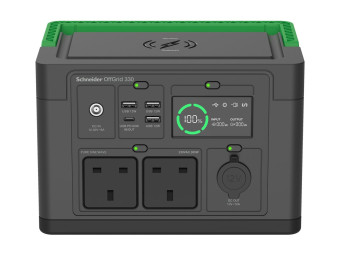 APC Schneider OffGrid 330 - Tragbares kraftwerk - LCD 2 BS1363-Steckdosen Sinuswelle 3 USB-A 1 USB-C drahtloses Ladegerät