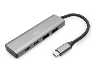 DIGITUS USB-C Hub, 4-Port , 2x USB A + 2x USB-C