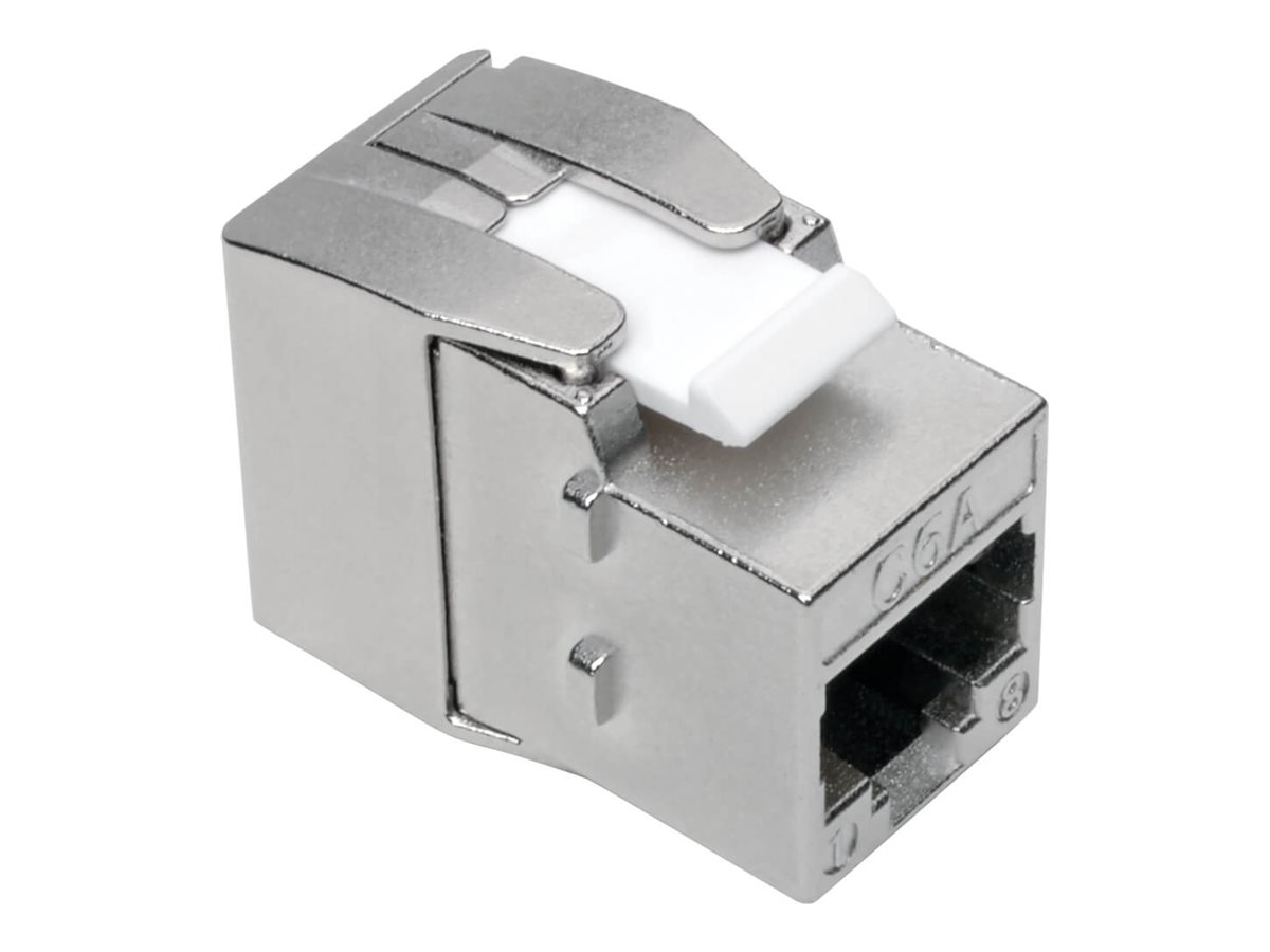 Eaton Tripp Lite Series Cat6aCat6Cat5e Toolless Keystone Jack RJ45, Shielded, Dust Cap PoEPoE+ Compliant, TAA