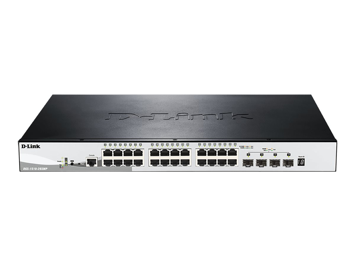D-Link DGS 1510-28XMP - Switch - L3 - Smart - 24 x 101001000 (PoE+)