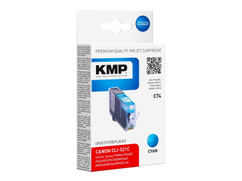 KMP C74 - 9 ml - Cyan - kompatibel - Tintenpatrone (Alternative zu Canon 2934B001, Canon CLI-521C)