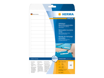 HERMA Special - Papier - matt - selbstklebend entfernbarer Klebstoff - weiß - 63.5 x 16.9 mm 1200 Etikett(en) (25 Bogen x 48)