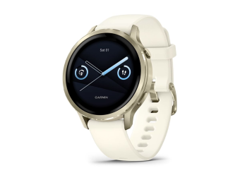 Garmin Venu 4 - 41 mm - lunar gold - intelligente Uhr mit Band - Silikon - Knochen - Handgelenkgröße 110-175 mm - Anzeige 3.04 cm (1.2")
