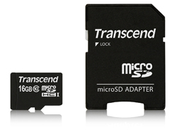 Transcend Flash-Speicherkarte (microSDHCSD-Adapter inbegriffen)