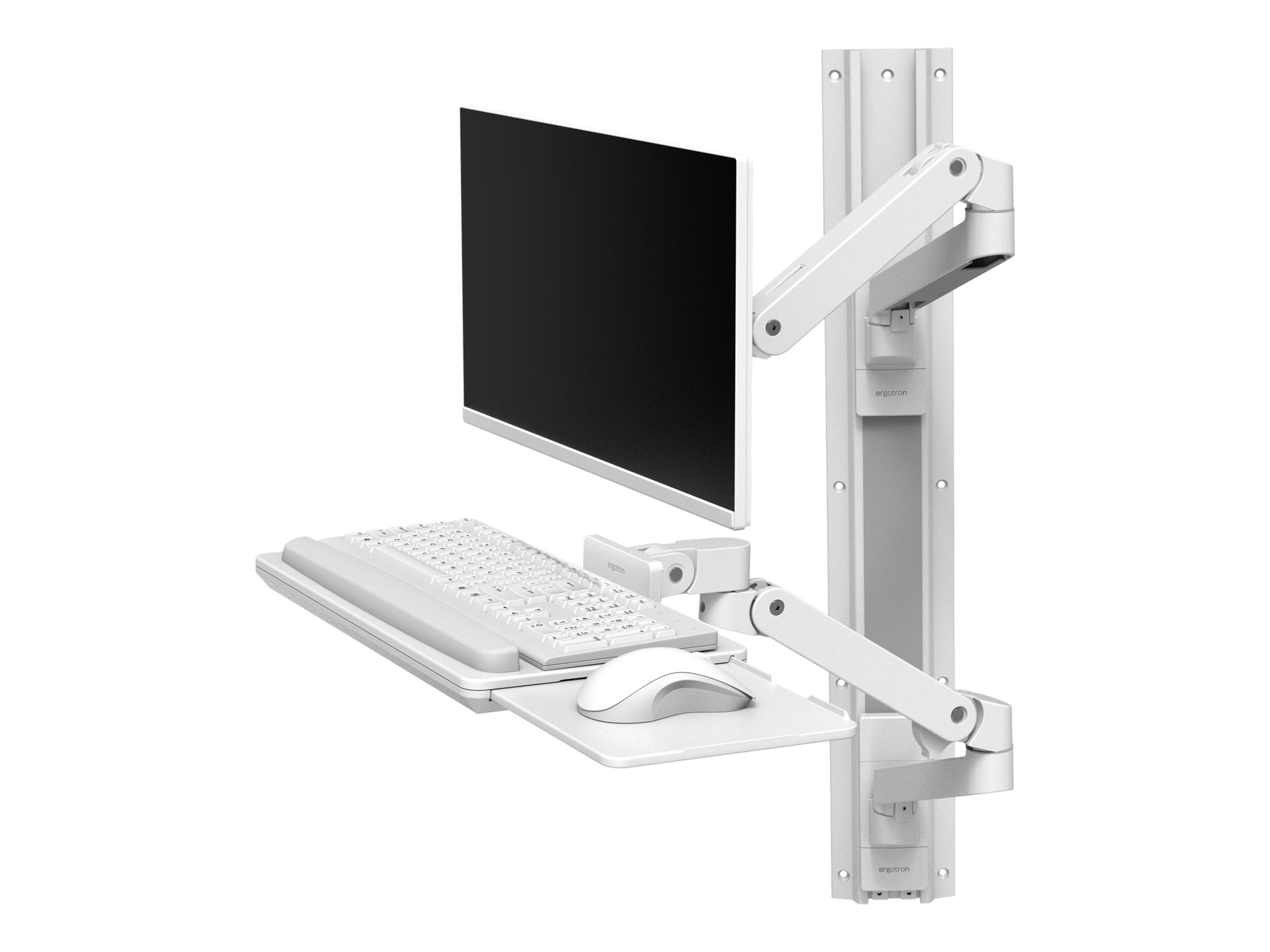"Ergotron LX Pro - Befestigungskit (2 Arme, 2 Aufsätze, Tastatur-Tablett, Mausablage zum Herausziehen, Maushalterung, 2 Wandhalterungssockel, Wandschiene 34", Wandbefestigung, 2 Kabelkanäle, Monitor-Schwenkarm, Tastaturdrehpunkt) - für LCD-Display  PC-A