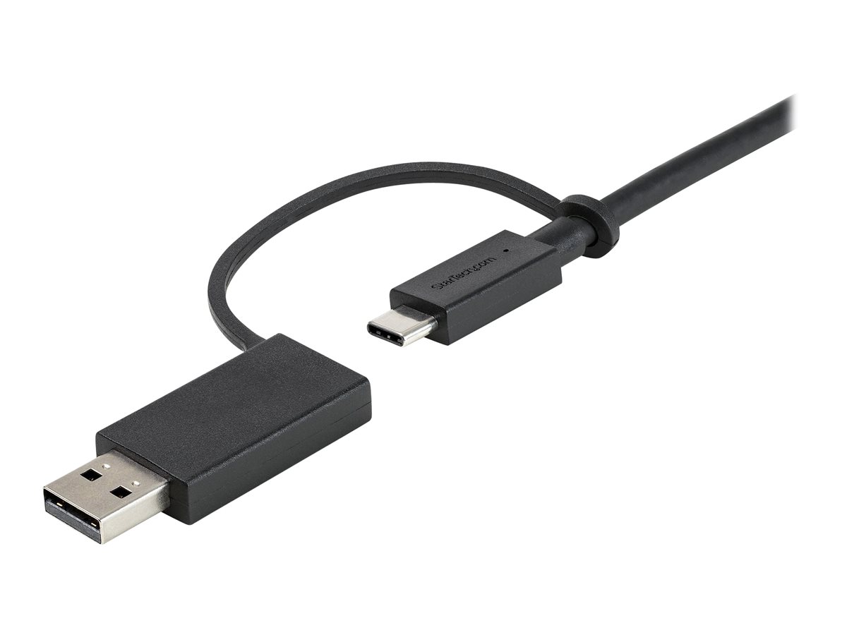 StarTech.com 1m USB-C Kabel mit USB-A Adapter Dongle - Hybrid 2-in-1 USB-C Kabel mit USB-A - USB-C auf USB-C (10Gbits - 100W PD)