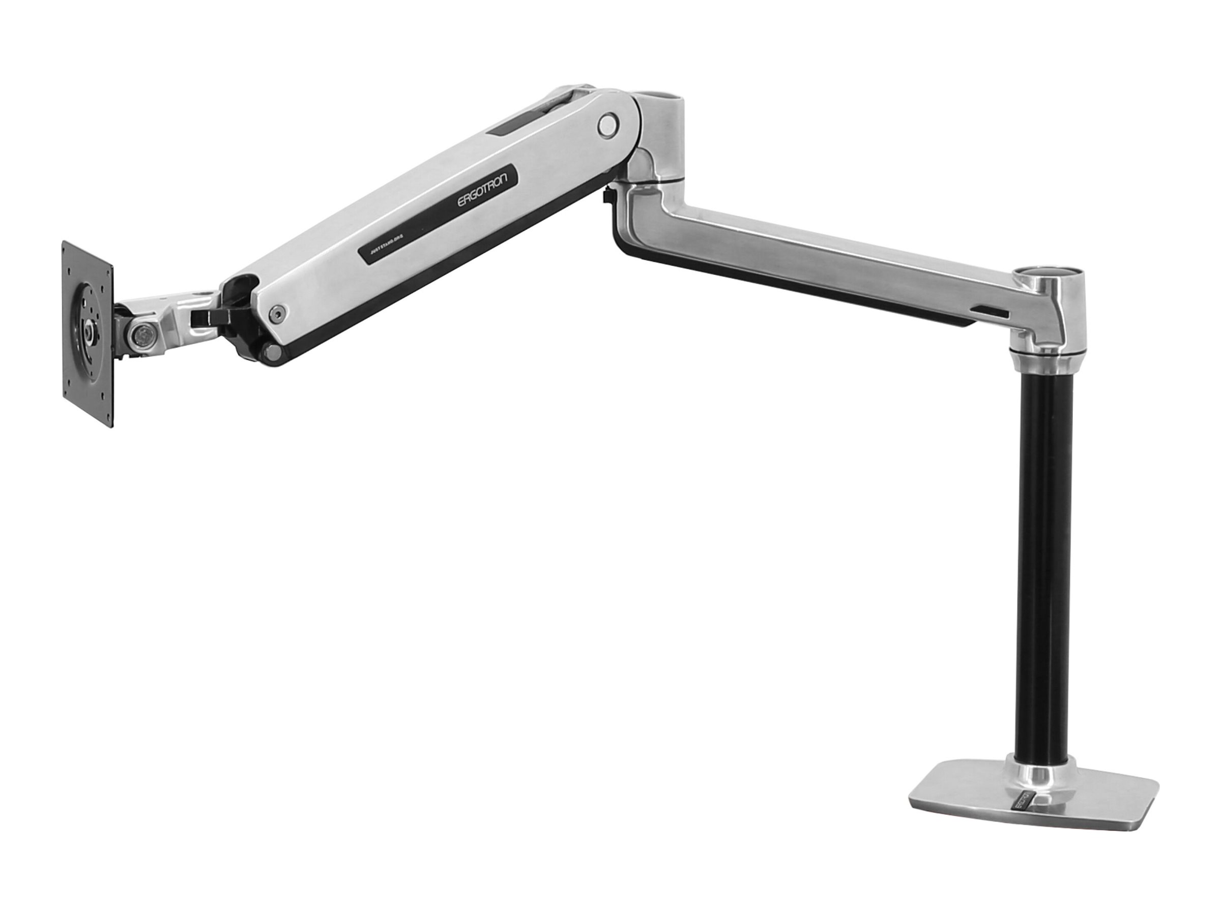 Ergotron LX - Befestigungskit (Verlängerungsarm, Stange, VESA-Adapter, Steh-Sitz-Arm, Tisch-Klemme, Befestigung für Kabeldurchgang) - für LCD-Display - Aluminium - Polished Aluminum - Bildschirmgröße bis zu 106,7 cm (bis zu 42 Zoll)