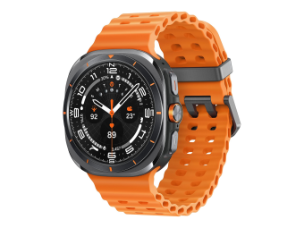 Samsung Galaxy Watch Ultra - 47 mm - Titan - intelligente Uhr mit Marineband - Gummi - Orange - Bandgröße SML - Anzeige 3.8 cm (1.5)