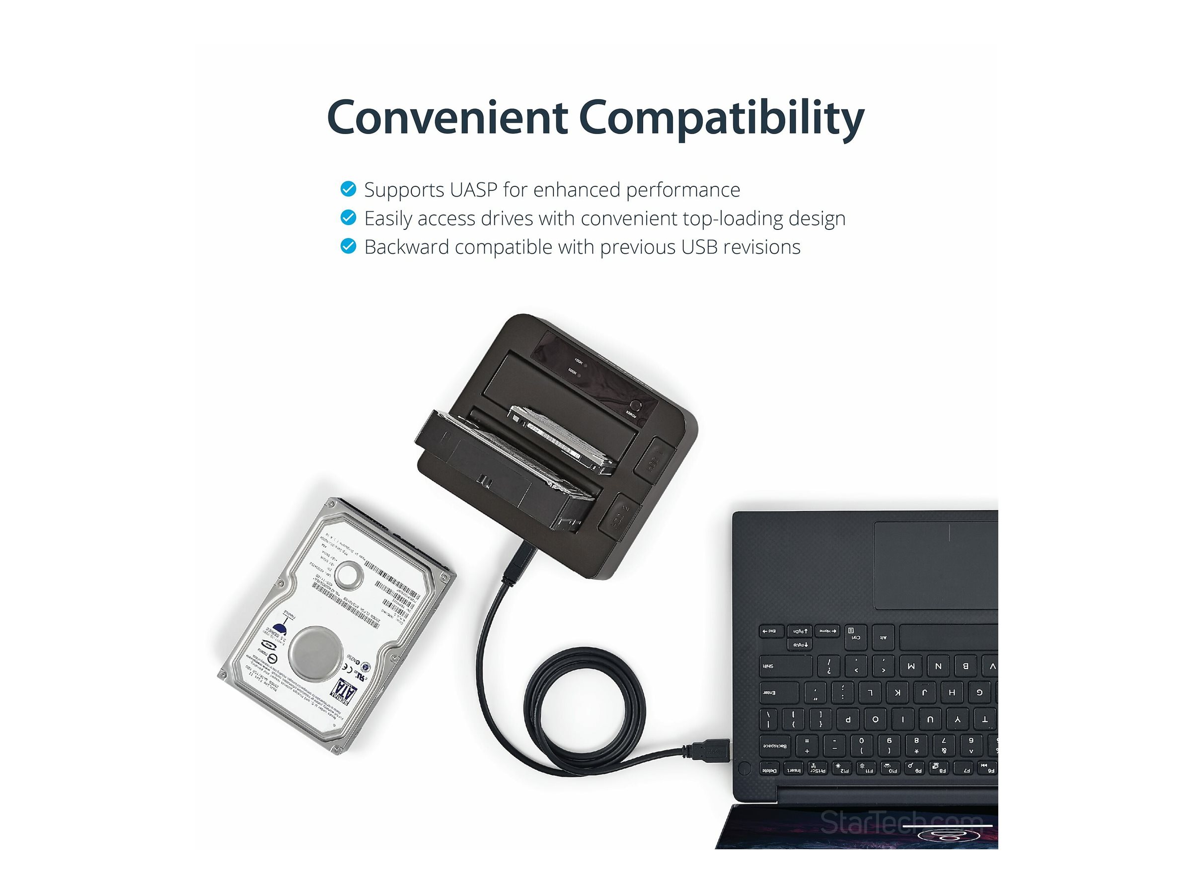 StarTech.com Dual-Bay USB 3.1 to SATA Hard Drive Docking Station, USB 3.1 (10 Gbps)