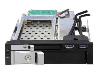 Delock 5.25 Mobile Rack for 1 x 2.5 + 1 x 3.5 SATA HDD + 2 x USB 3.0 Ports - Mobiles Speicher-Rack - 2.5 3.5 (6.4 cm 8.9 cm)