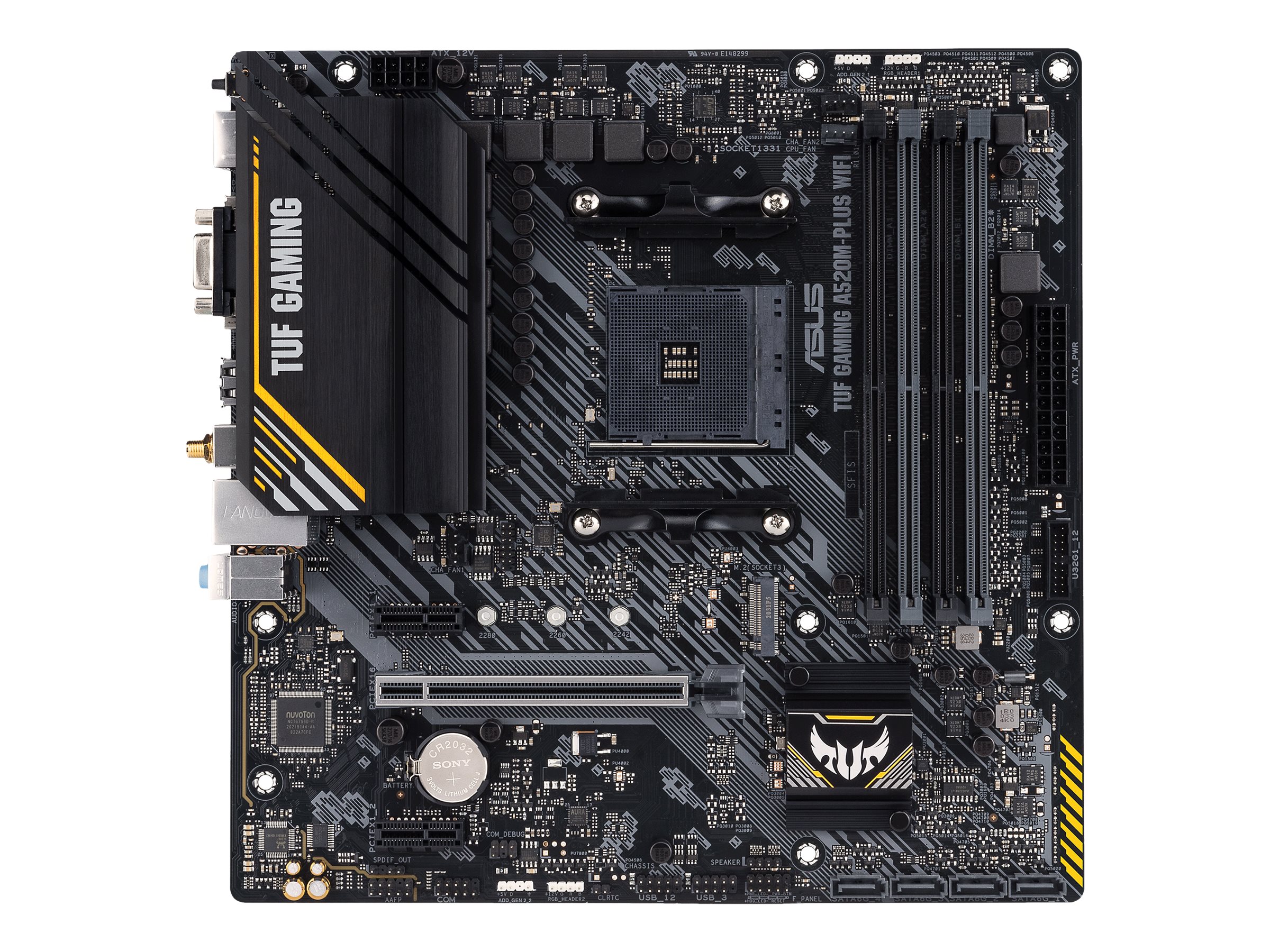 ASUS TUF GAMING A520M-PLUS WIFI - Motherboard - micro ATX - Socket AM4 - AMD A520 Chipsatz - USB 3.2 Gen 1 - Gigabit LAN, Wi-Fi, Bluetooth - Onboard-Grafik (CPU erforderlich)