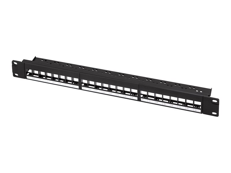 LogiLink Professional - Leeres Keystone-Patchpanel - Rack montierbar - RAL 9005, Schwarz - 1U - 48.3 cm (19")