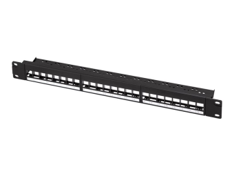LogiLink Professional - Leeres Keystone-Patchpanel - Rack montierbar - RAL 9005, Schwarz - 1U - 48.3 cm (19")
