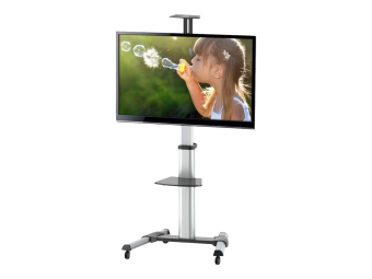 Techly Wagen - für Flachbildschirm - Silber - Bildschirmgröße 94-177.8 cm (37"-70")