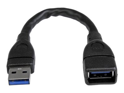 StarTech.com 15cm USB 3.0 Verlängerungskabel - USB 3 Typ A Kabel Verlängerung - Stecker Buchse - Schwarz - USB-Verlängerungskabel - USB Typ A (W)