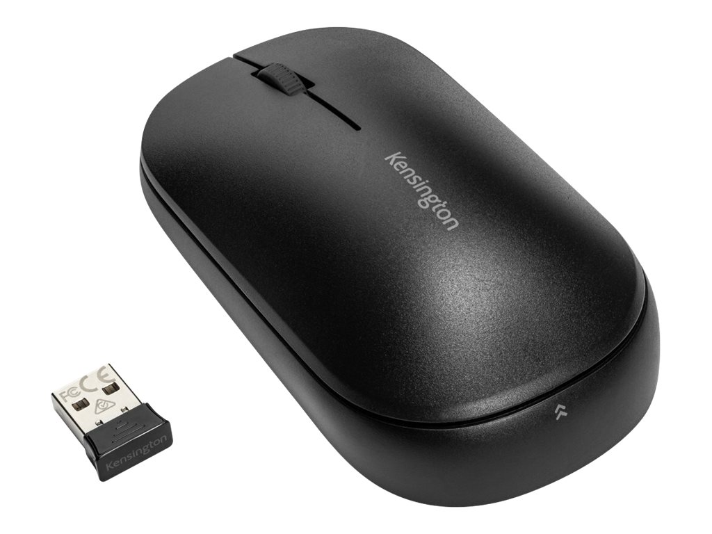 Kensington SureTrack Dual Wireless Mouse - Maus - optisch - 4 Tasten - kabellos - 2.4 GHz, Bluetooth 5.0 LE, Bluetooth 3.0 - kabelloser Empfänger (USB)