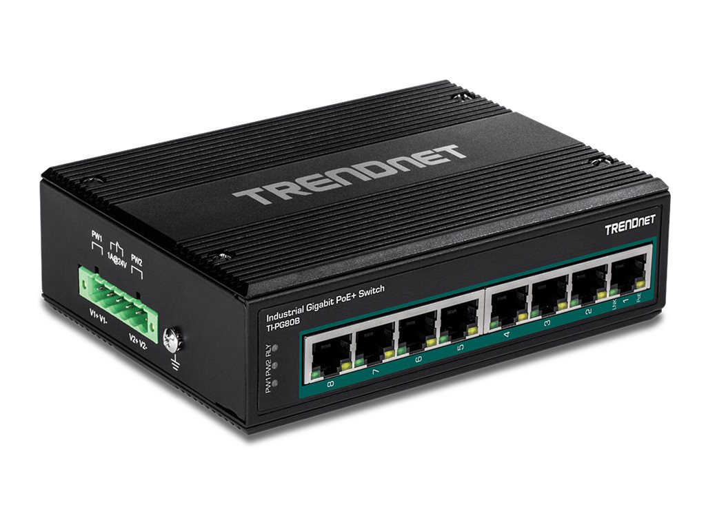 TRENDnet TI-PG80B - Switch - unmanaged - 8 x 101001000 (PoE+)