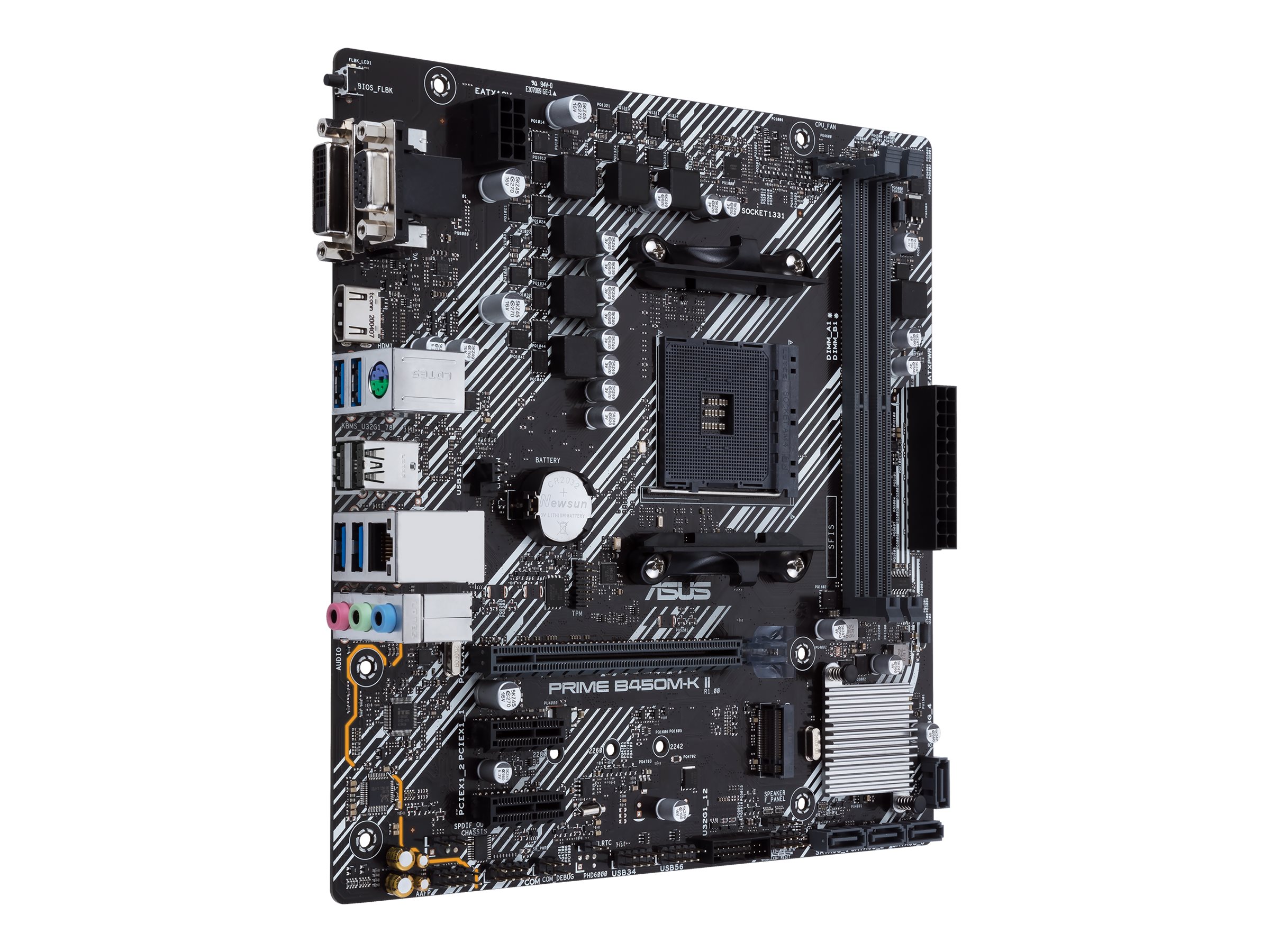 ASUS PRIME B450M-K II - Motherboard - micro ATX - Socket AM4 - AMD B450 Chipsatz - USB 3.2 Gen 1 - Gigabit LAN - Onboard-Grafik (CPU erforderlich)