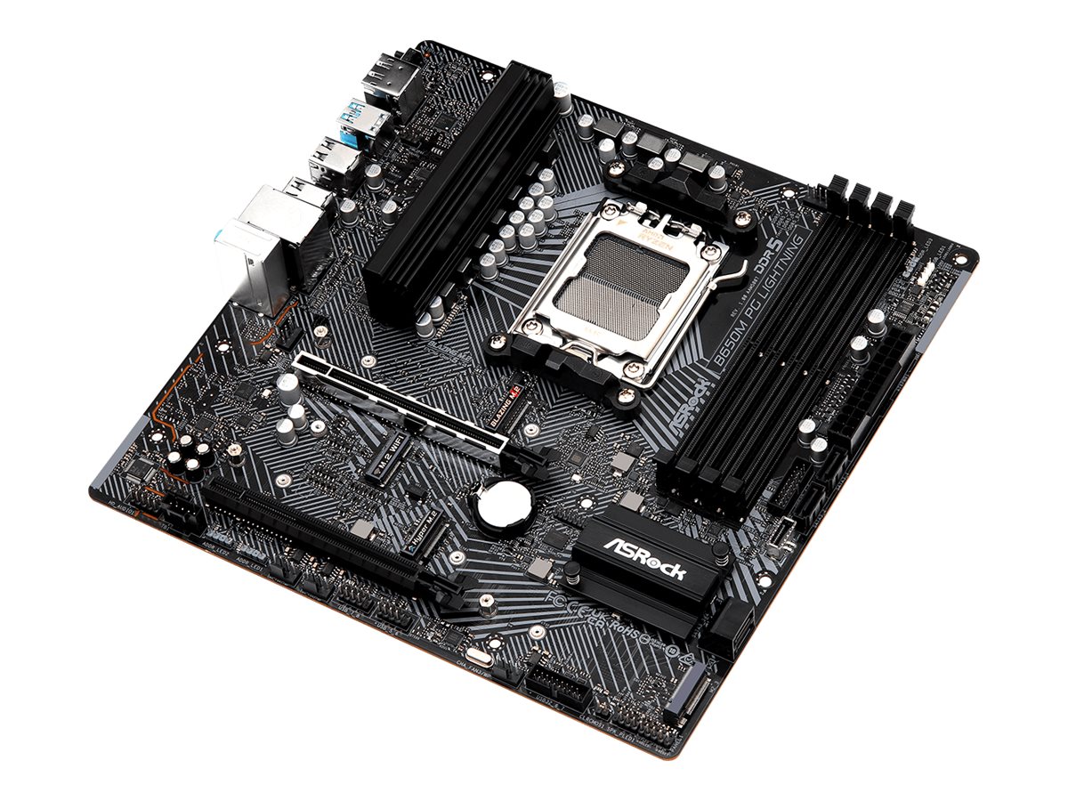 ASRock B650M PG Lightning - Motherboard - micro ATX - Socket AM5 - AMD B650 Chipsatz - USB-C 3.2 Gen2, USB 3.2 Gen 2, USB 3.2 Gen 1, USB-C 3.2 Gen 1 - 2.5 Gigabit LAN - Onboard-Grafik (CPU erforderlich)