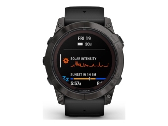 Garmin fenix 7X Pro - Sapphire Solar Edition - 51 mm - faserverstärktes Polymer - intelligente Uhr mit Band - Silikon - schwarz - Handgelenkgröße 127-210 mm - Anzeige 3.556 cm (1.4")