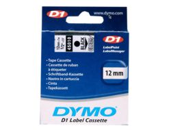 Dymo D1 Standard - Polyester - selbstklebend - schwarz auf durchsichtig - Rolle (1,2 cm x 7 m)