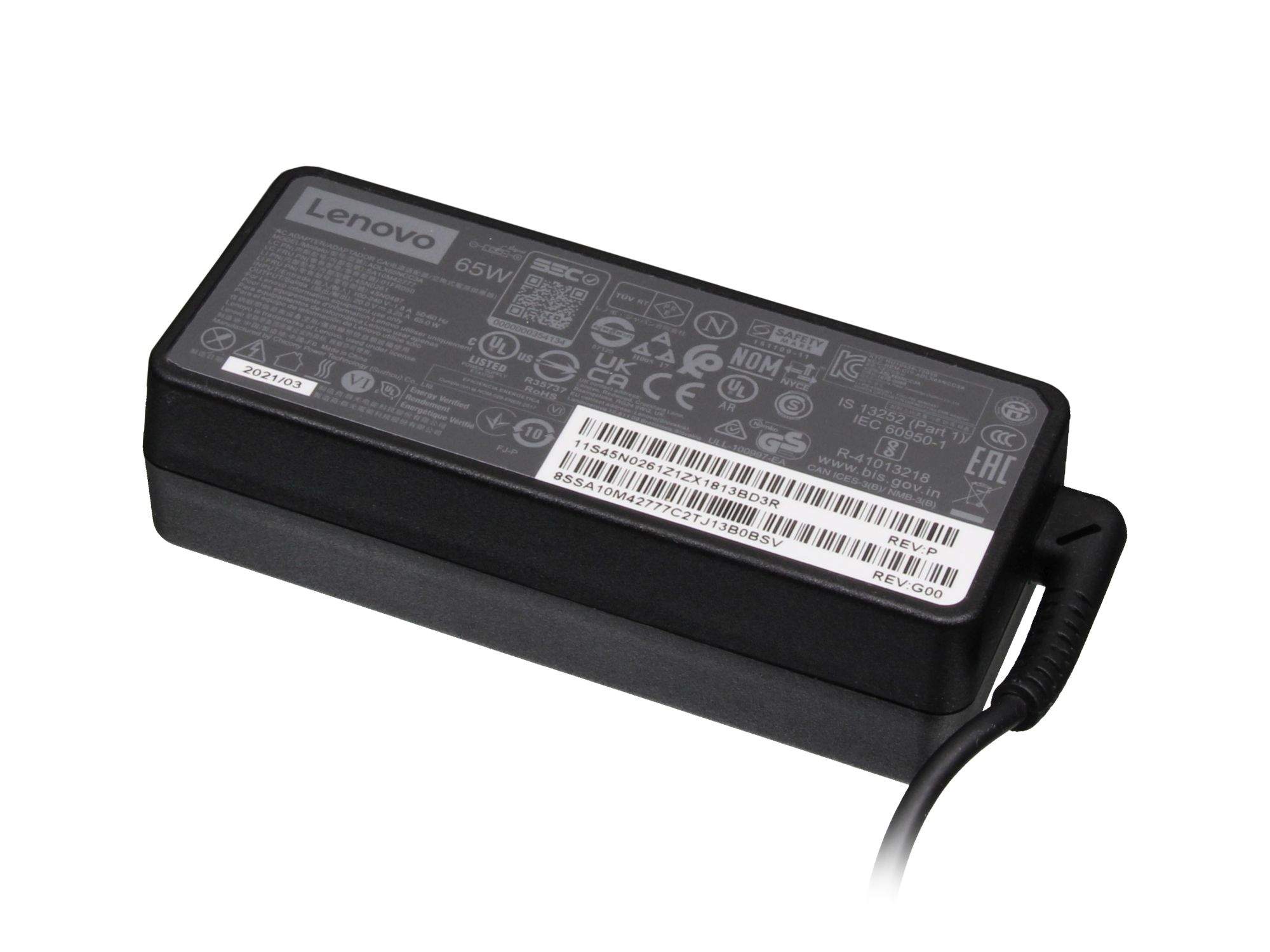 Lenovo ThinkPad 65W AC Adapter (Slim Tip) - Netzteil - 65 Watt - Europa - für ThinkPad Edge E431 E531 ThinkPad Helix (1st Gen)