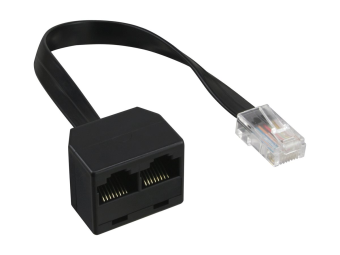 InLine ISDN Verteiler - 1x RJ45 ST  2x RJ45 BU - (8P8C) o. Endwiderstände - 015m