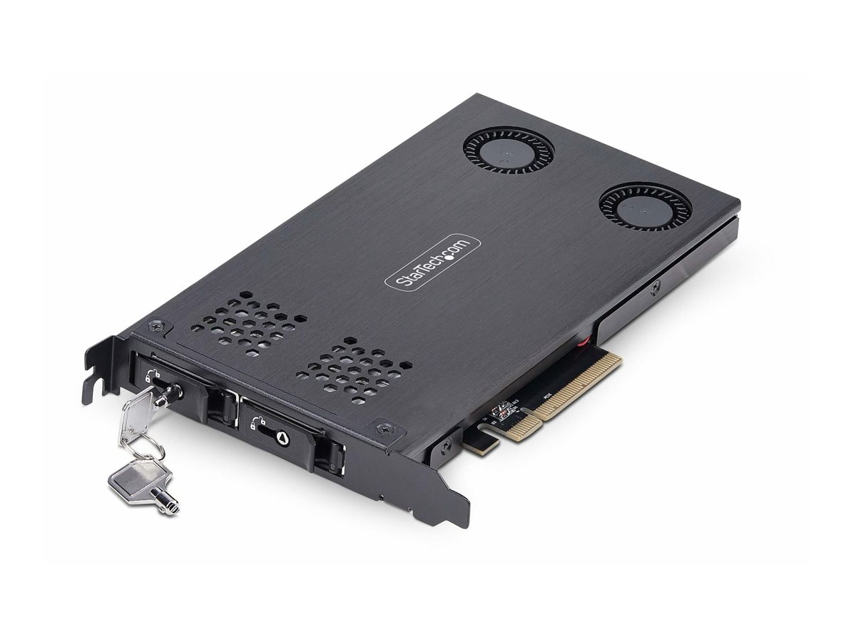 StarTech.com Dual-Bay M.2 NVMe SSD Removable Mobile Rack for PCIe x8 Slot - Schnittstellenadapter - M.2 - M.2 NVMe Card  PCIe (NVMe)