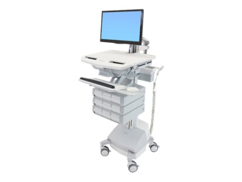 Ergotron Wagen - offene Architektur - für LCD-Display  PC-Ausrüstung - medizinisch - Aluminium, verzinker Stahl, hochwertiger Kunststoff - Grau, weiß, Polished Aluminum - Bildschirmgröße bis zu 61 cm (bis zu 24 Zoll)