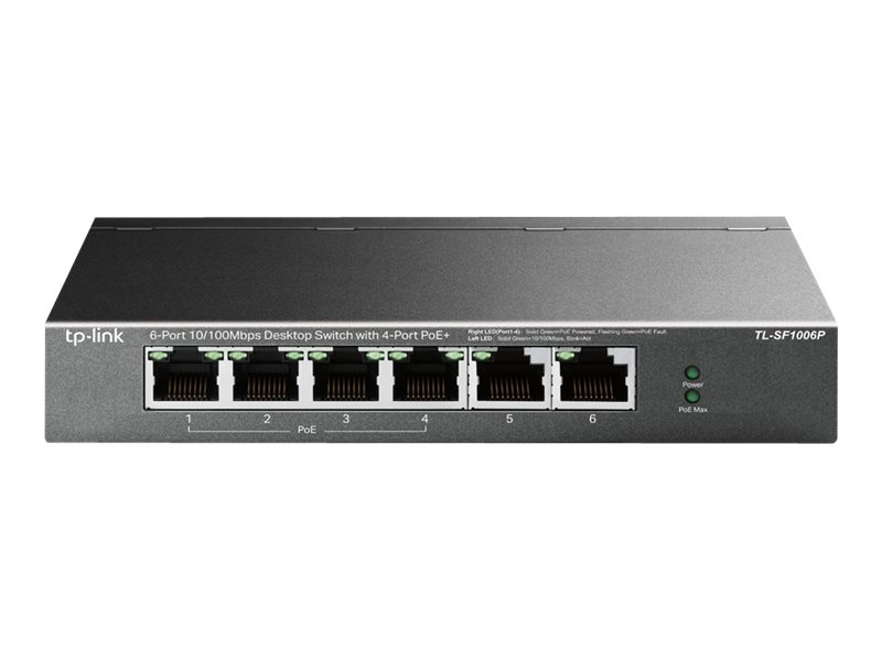 TP-LINK TL-SF1006P - V1 - Switch - unmanaged - 6 x 10100 (4 PoE+)