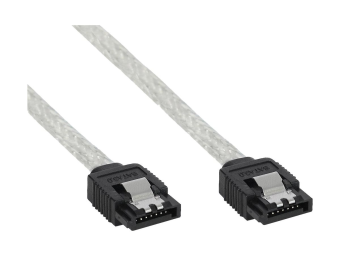 InLine SATA 6Gbs Kabel rund - mit Lasche - 0,75m
