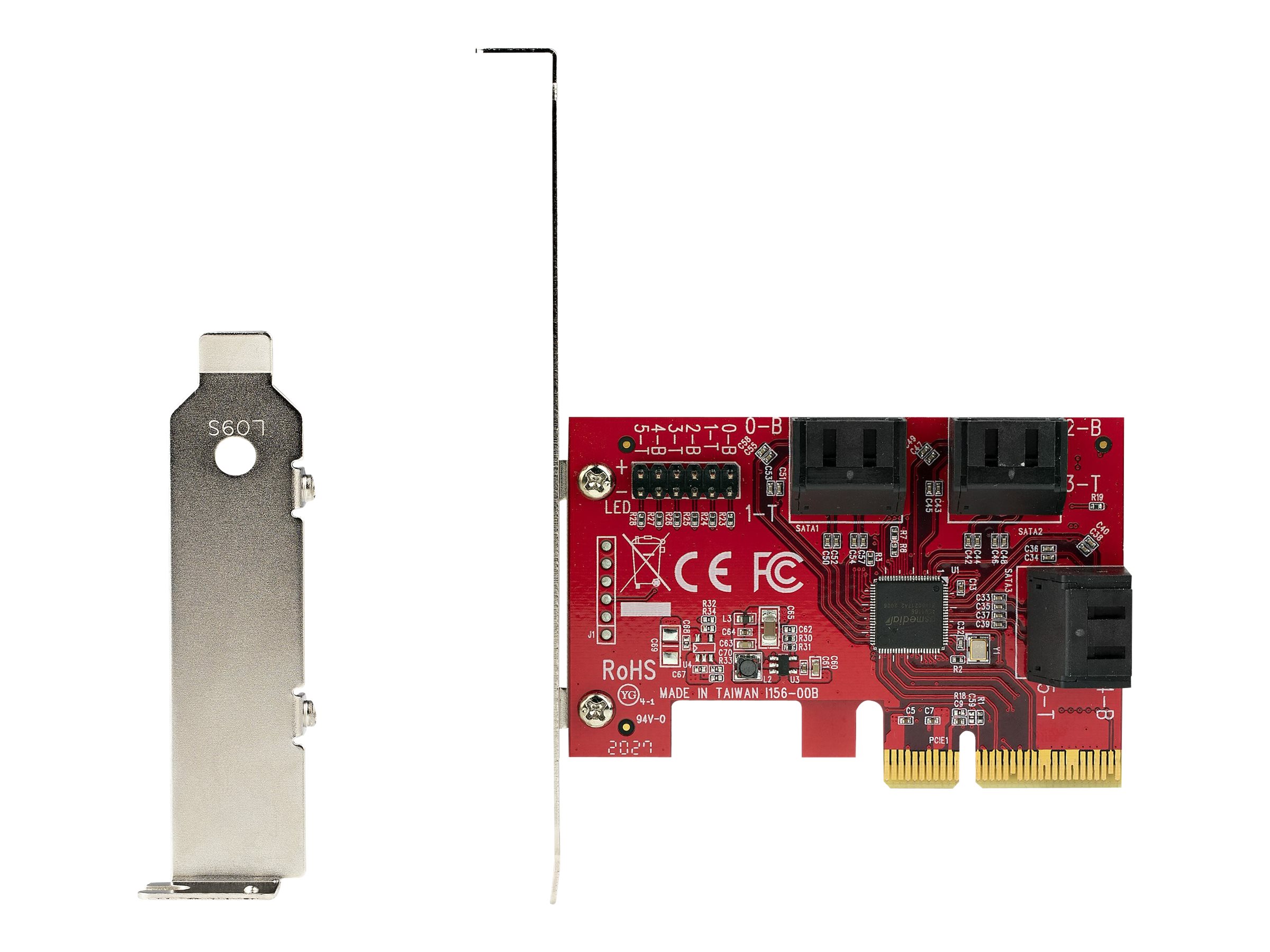 StarTech.com PCIe SATA Controller Karte - 6 Port SATA 3 ErweiterungskarteKontroller - 6Gbits - Voll- und Low-Profile Blende - PCI Express Festplatten kontrollerAdapter (6P6G-PCIE-SATA-CARD)