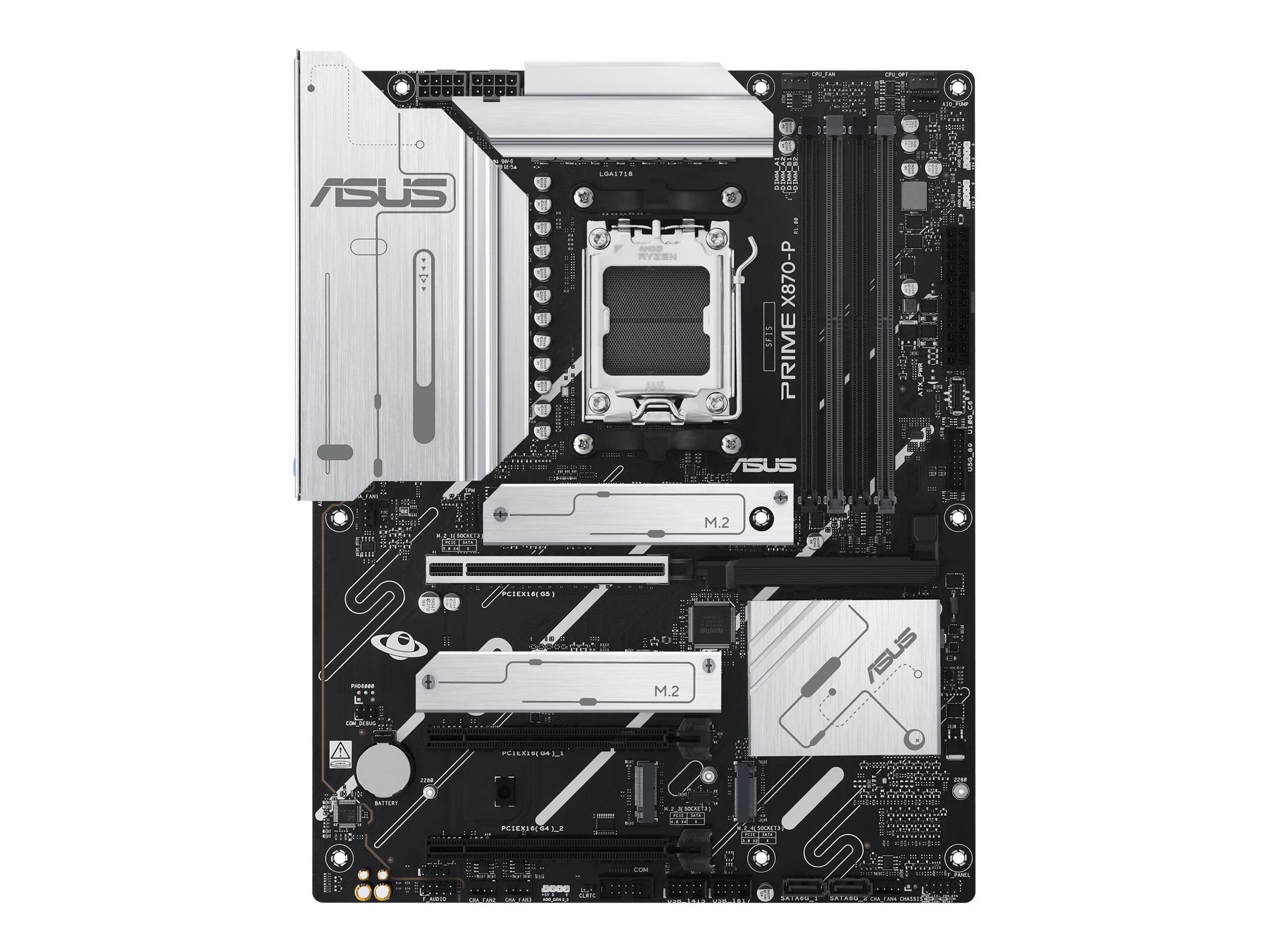 ASUS PRIME X870-P - Motherboard - ATX - Socket AM5 - AMD X870 Chipsatz - USB4, USB 3.2 Gen 2, USB-C 3.2 Gen2, USB 3.2 Gen 1 - 2.5 Gigabit LAN - Onboard-Grafik (CPU erforderlich)