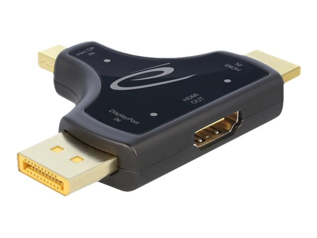 Delock 3 in 1 Monitor Adapter with HDMI  DisplayPort  mini DisplayPort in to HDMI out with 4K 60 Hz
