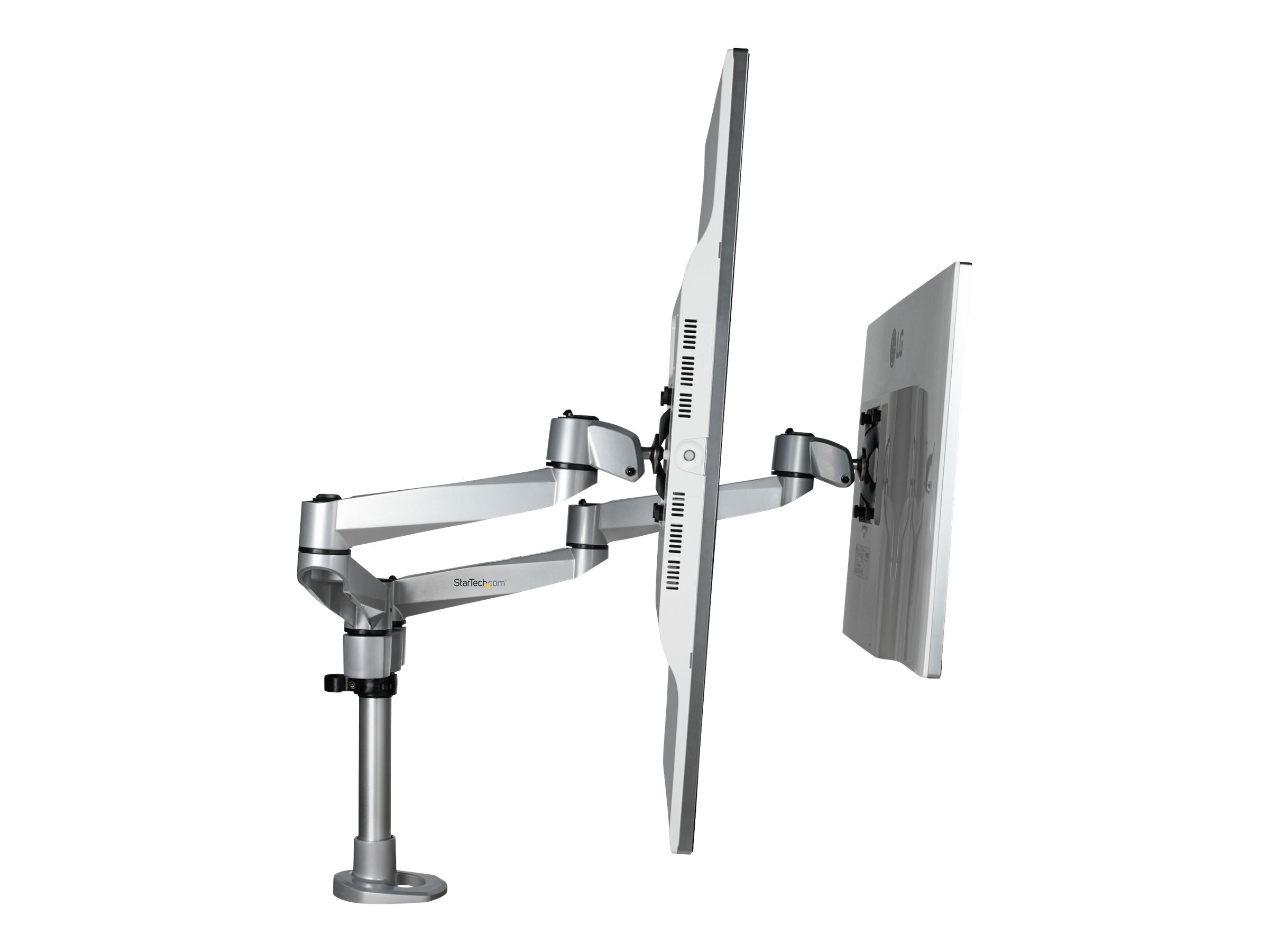 StarTech.com Doppelter Monitorarm für den Tisch - Premium Gelenkarm für Monitore - VESA Monitore bis 30" und 10 kg - höhenverstellbardrehbarneigbarschwenkbar - KlemmeDurchführung (ARMDUALPS)