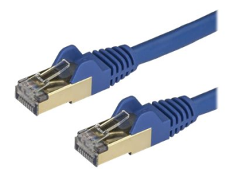 StarTech.com 50cm CAT6A Ethernet Cable 10 Gigabit Shielded Snagless RJ45 100W PoE Patch Cord CAT 6A 10GbE STP Network Cable wStrain Relief Blue Fluke TestedUL Certified WiringTIA - Category 6A - 26AWG (6ASPAT50CMBL)