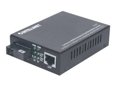 Intellinet Fast Ethernet WDM Bi-Directional Single Mode Media Converter 10100Base-Tx to 100Base-Fx (SC)