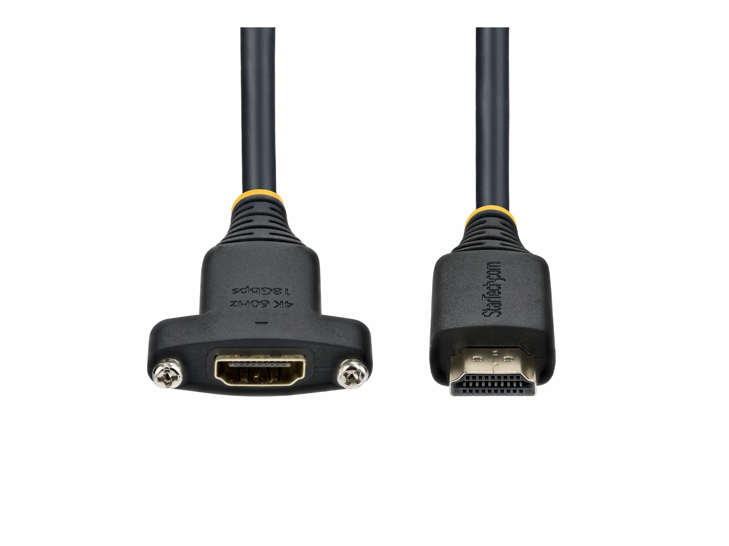 StarTech.com Startech - High Speed - HDMI-Verlängerungskabel mit Ethernet - HDMI männlich zu HDMI weiblich - 1.8 m - Schwarz - Panelmontage, 1440p (UWQHD)