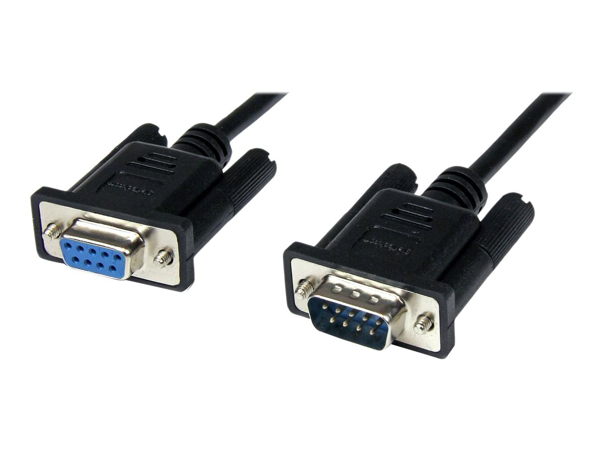 StarTech.com 2m Seriell DB9 RS-232 Nullmodemkabel - Schwarz - SteckerBuchse - 9 Pin Null Modem Kabel - Nullmodemkabel - DB-9 (W)
